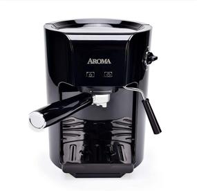 img 4 attached to Aroma Housewares AEM-810 Эспрессо кофеварка Aroma: Наслаждайтесь свежезаваренным кофе 1.5L/6 Cup, Стильный черный дизайн.