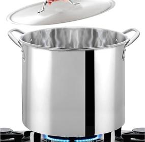 img 3 attached to 🔥 Durable Stainless Steel Kettle with Lid and Handles - Bene Casa (20 Quarts/5 Gallons) - Ideal Size for Extract Brewing - Dishwasher Safe