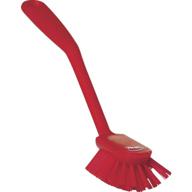 🧹 vikan 42374 fine sweep dish brush, red - polypropylene, polyester bristles, 10-1/2 inch logo