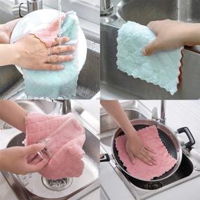 img 1 attached to Microfiber Double Sided Absorbent Lint Free Household