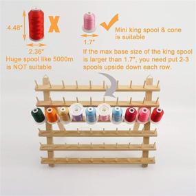 img 1 attached to 60-Spool Wooden Thread Rack with Hanging Hooks - Organizing & Holder Stand for Embroidery, Quilting, and Sewing Threads by New brothread