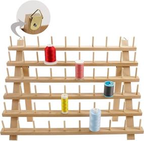 img 4 attached to 60-Spool Wooden Thread Rack with Hanging Hooks - Organizing & Holder Stand for Embroidery, Quilting, and Sewing Threads by New brothread