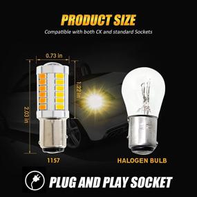 img 3 attached to Auxbeam 1157 P21/5W BAY15D LED Light Bulbs with 6000lm Brightness, Amber Yellow LEDs for Enhanced Front/Rear Turn Signal & Brake Tail Parking Lights