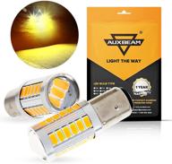 auxbeam 1157 p21/5w bay15d led light bulbs with 6000lm brightness, amber yellow leds for enhanced front/rear turn signal & brake tail parking lights logo