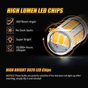 img 1 attached to Auxbeam 1157 P21/5W BAY15D LED Light Bulbs with 6000lm Brightness, Amber Yellow LEDs for Enhanced Front/Rear Turn Signal & Brake Tail Parking Lights