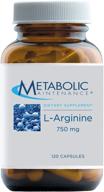 metabolic maintenance l-arginine - pure 750mg amino acid supplement - cardiovascular + nitric oxide support, pre workout boost, 'free form' for enhanced absorption (120 capsules) logo