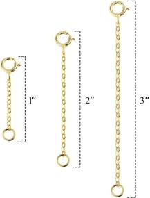 img 1 attached to 💍 1-3 Inch 925 Sterling Silver Chain Extender for Jewelry Making: 14K Gold Necklace, Bracelet, and Anklet Extension