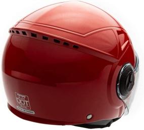 img 1 attached to DOT Certified Red Large Open Face Motorcycle Scooter Helmet with Flip Up Visor - MMG 28 Pilot