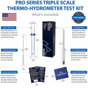 img 3 attached to 🍺 Pro Series American-made Triple Scale Thermo-Hydrometer ABV Tester for Beer/Wine - Specific Gravity Hydrometer with Temperature Correction Thermometer, N.I.S.T Traceable (KIT)
