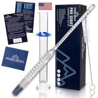 🍺 pro series american-made triple scale thermo-hydrometer abv tester for beer/wine - specific gravity hydrometer with temperature correction thermometer, n.i.s.t traceable (kit) logo
