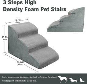 img 3 attached to 🐶 MEJYJEM High Density Foam Dog Stairs Ramps - Non-Slip Pet Steps for Older Dogs with Joint Pain - Sofa Bed Ladder for Cats