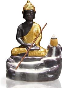 img 4 attached to Exquisite Golden Buddha Backflow Incense Burner with 10 PCS Cones - Perfect Home Decor Gift and Ornament