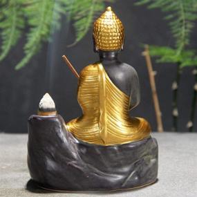 img 2 attached to Exquisite Golden Buddha Backflow Incense Burner with 10 PCS Cones - Perfect Home Decor Gift and Ornament