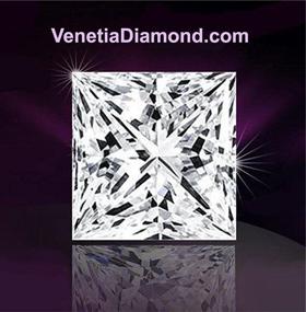 img 1 attached to Набор колец Venetia Realistic 101 Facets Princess Cut с имитацией алмаза на бандаже: изысканное ювелирное изделие из 925 серебра с покрытием платины