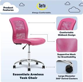 img 3 attached to Serta Essentials Ergonomic Low Back Computer Furniture for Home Office Furniture