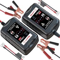 [2-pack] leicestercn 12v battery trickle charger maintainer - portable smart float charger for car, motorcycle, lawn mower - sla, agm, gel, wet, lead acid batteries logo