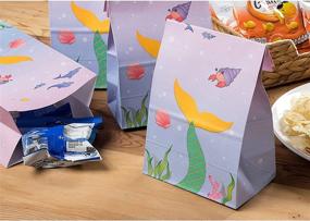 img 3 attached to 🧜 Мешки для угощений на морской тематики для вечеринки русалок - 36 штук, пакетики для детей, идеальные бумажные сумки для подарков, размером 5.2 x 8.7 x 3.3 дюйма.