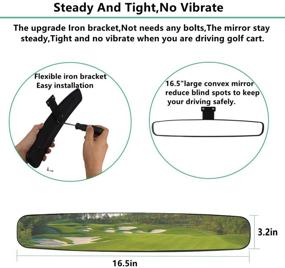 img 3 attached to 🏌️ HKOO Newest Golf Cart Mirrors: Ultimate Panoramic View & Easy Foldability for Club Car, EZGO and Yamaha Models - Combo Pack!