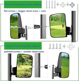 img 2 attached to 🏌️ HKOO Newest Golf Cart Mirrors: Ultimate Panoramic View & Easy Foldability for Club Car, EZGO and Yamaha Models - Combo Pack!