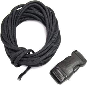 img 1 attached to 🔒 550 Paracord Survival Bracelet Kit (Black, 15-Feet) by Cobrabraid USA