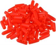 🔴 100 pack of red vinyl round tube bolt cap covers - uxcell rubber end caps, 3mm id thread protectors logo