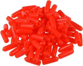 img 4 attached to 🔴 100 Pack of Red Vinyl Round Tube Bolt Cap Covers - uxcell Rubber End Caps, 3mm ID Thread Protectors