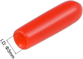 img 2 attached to 🔴 100 Pack of Red Vinyl Round Tube Bolt Cap Covers - uxcell Rubber End Caps, 3mm ID Thread Protectors