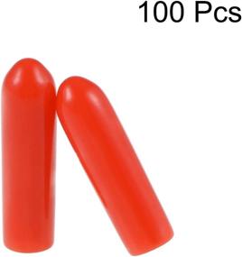 img 3 attached to 🔴 100 Pack of Red Vinyl Round Tube Bolt Cap Covers - uxcell Rubber End Caps, 3mm ID Thread Protectors