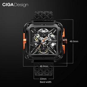 img 3 attached to 🕛 ЧАСЫ CIGA Design X Series SUV - Автоматические механические наручные часы с корпусом из нержавеющей стали или титана, полностью пустотелым дизайном, сапфировым кристаллом, регулируемым силиконовым и нейлоновым ремешком.