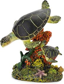 img 1 attached to 🐢 Medium-sized Penn Plax Swimming Sea Turtle Aquarium Decoration