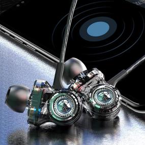 img 4 attached to Наушники OBB Green Earbuds с микрофоном, улучшенными драйверами 10+6+6 мм PET+PU, легкие и удобные наушники с регулировкой громкости, 3,5 мм наушники для ноутбука, смартфона и ПК.