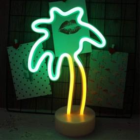 img 3 attached to ENUOLI LED Coconut Palm Tree Neon Sign - Battery Operated & USB Powered - Party Supplies - Girls Room Decoration - Luau Summer Party Accessory - Children Kids Gifts