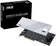 💥 asus hyper m.2 x16 pcie 4.0 x4 expansion card: supports 4 nvme m.2 (2242/2260/2280/22110) up to 256gbps, compatible with amd 3rd ryzen strx40, am4 socket, and intel vroc nvme raid logo