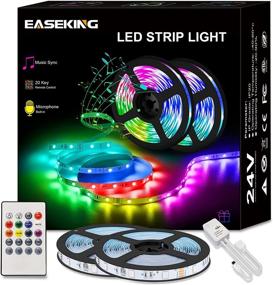 img 4 attached to 450 Светодиодов, синхронизация с музыкой, изменение цвета, LED-освещение Easyking длиной 50 футов с пультом дистанционного управления для спальни.