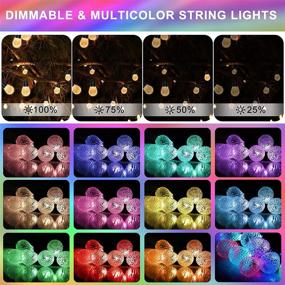 img 3 attached to Enhance Your Outdoor Space with 49FT Dimmable Color Changing LED String Lights – Waterproof 🌈 & Shatterproof, with APP & Remote Control – Ideal for Cafe, Backyard, Balcony, Garden (2 Pack)