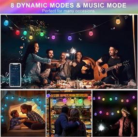 img 1 attached to Enhance Your Outdoor Space with 49FT Dimmable Color Changing LED String Lights – Waterproof 🌈 & Shatterproof, with APP & Remote Control – Ideal for Cafe, Backyard, Balcony, Garden (2 Pack)