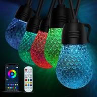 enhance your outdoor space with 49ft dimmable color changing led string lights – waterproof 🌈 & shatterproof, with app & remote control – ideal for cafe, backyard, balcony, garden (2 pack) логотип