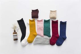 img 2 attached to 🧦 Cute and Comfortable TESOON Kid Girls Cotton Seamless Turn Cuff Socks - 5-10 Pack