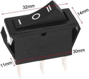 img 2 attached to 3P On/Off/On 3 Position Boat Rocker Switch - AC 20A/125V 22A/250V - Black - uxcell