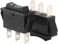 3p on/off/on 3 position boat rocker switch - ac 20a/125v 22a/250v - black - uxcell логотип