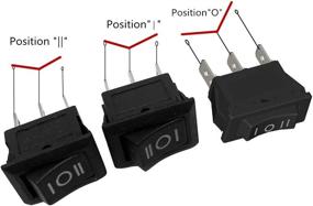 img 1 attached to 3P On/Off/On 3 Position Boat Rocker Switch - AC 20A/125V 22A/250V - Black - uxcell