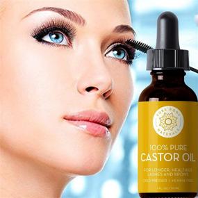 img 2 attached to 🍃 Pure Body Naturals Organic Castor Oil - Eyelash and Eyebrow Growth Serum with Applicator Kit, 1 Ounce - Varying Labels