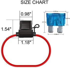 img 2 attached to 🔌 Набор крепления предохранителя Muhize Inline & предохранителей: 10 штук креплений стандартных предохранителей для автомобилей ATC/ATO с сечением 16 AWG с 15-амперным стандартным плоским предохранителем.