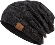 🧣 warm & stylish: page one men's winter slouchy beanie with fleece lining - cable knit hat for ultimate comfort logo