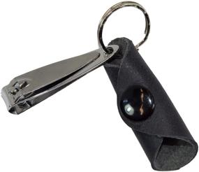 img 3 attached to Hide &amp; Drink, Handmade Rustic Leather Nail Clipper Coat Keychain with Secure Snap for Carry Travel - Charcoal Black