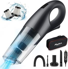 img 4 attached to 🚗 Portable 12V High Power Car Vacuum Cleaner with 15 FT Cord, Wet/Dry Use, Low Noise, 2 Extra HEPA Filters & Bag, Handheld Vacuum for Deep Interior Cleaning