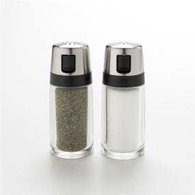 img 1 attached to 🧂 Oxo 1234780CL Salt and Pepper Shaker Set: Clear, Stainless Steel, 4.5-Inch - Sleek and Functional Seasoning Dispensers