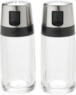 🧂 oxo 1234780cl salt and pepper shaker set: clear, stainless steel, 4.5-inch - sleek and functional seasoning dispensers logo