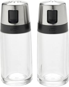 img 4 attached to 🧂 Oxo 1234780CL Salt and Pepper Shaker Set: Clear, Stainless Steel, 4.5-Inch - Sleek and Functional Seasoning Dispensers