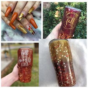 img 2 attached to 🍁 Fall Maple Leaf Nail Art Kit: 3D Holographic Glitter Flakes, Red/Yellow/Orange Sequins & Metallic Maple Design for Stunning Acrylic Manicure Decorations